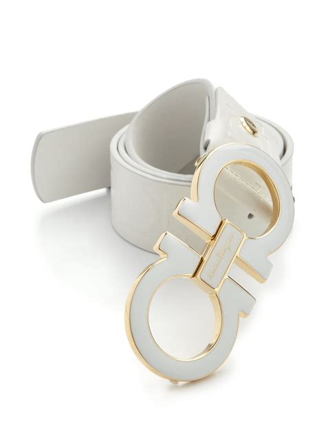 cheap all white ferragamo belt